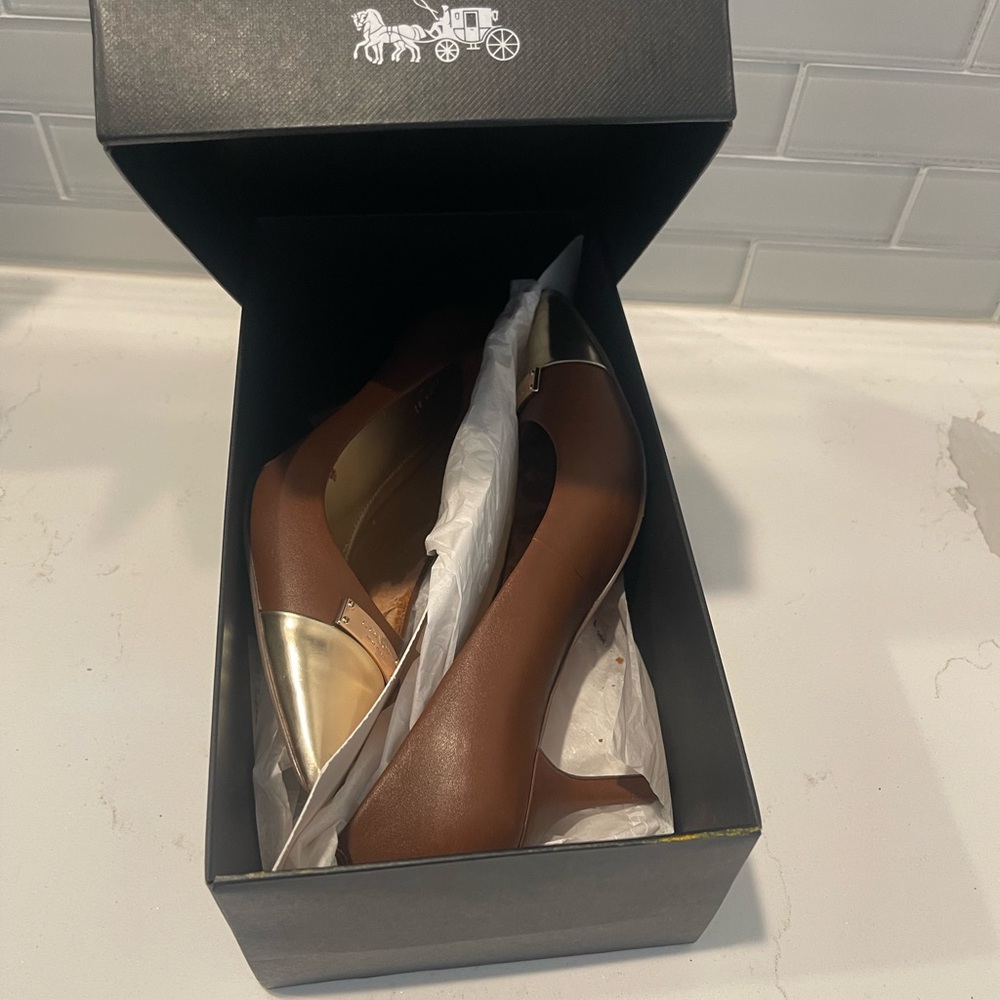 Coach Pointed Toe Kitten Heels